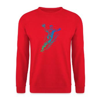 Motif de handball qui fonctionne immédiatement pour les hommes - Sweat-shirt Unisexe - rouge - Devant - Alina (178cm) & Michal (187cm)