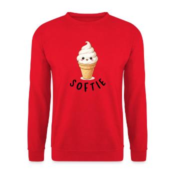 Kawaii Eiscreme auf Waffel - Unisex Sweatshirt - red - Front - Alina (178cm) & Michal (187cm)