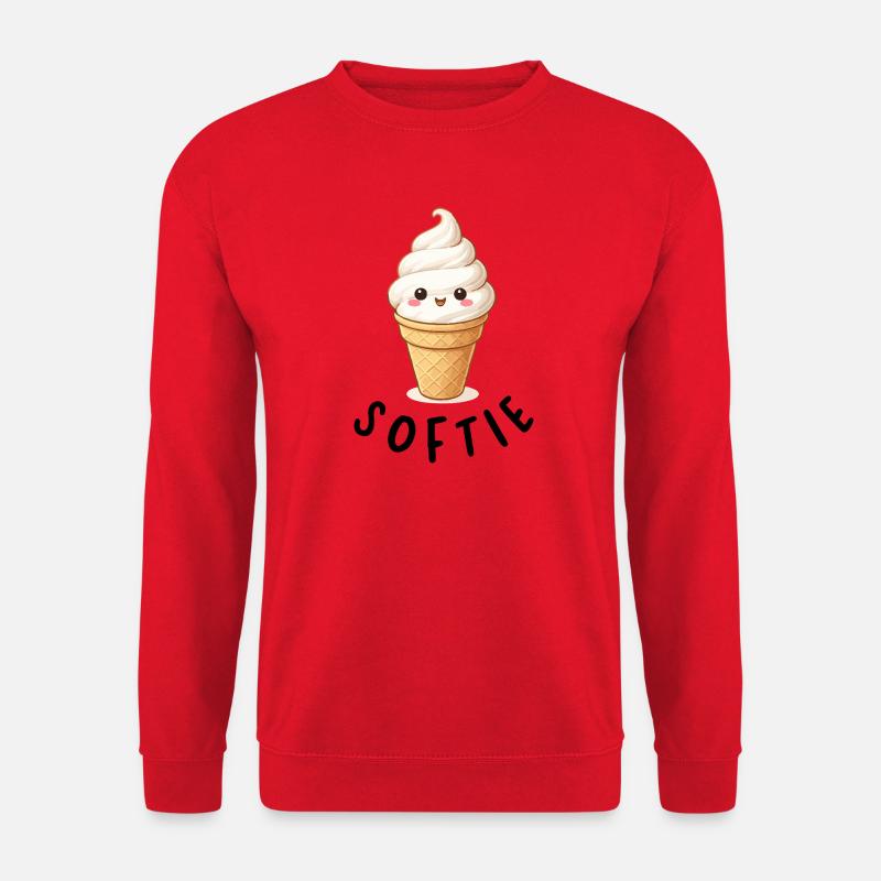 Kawaii Eiscreme auf Waffel - Unisex Pullover - Rot