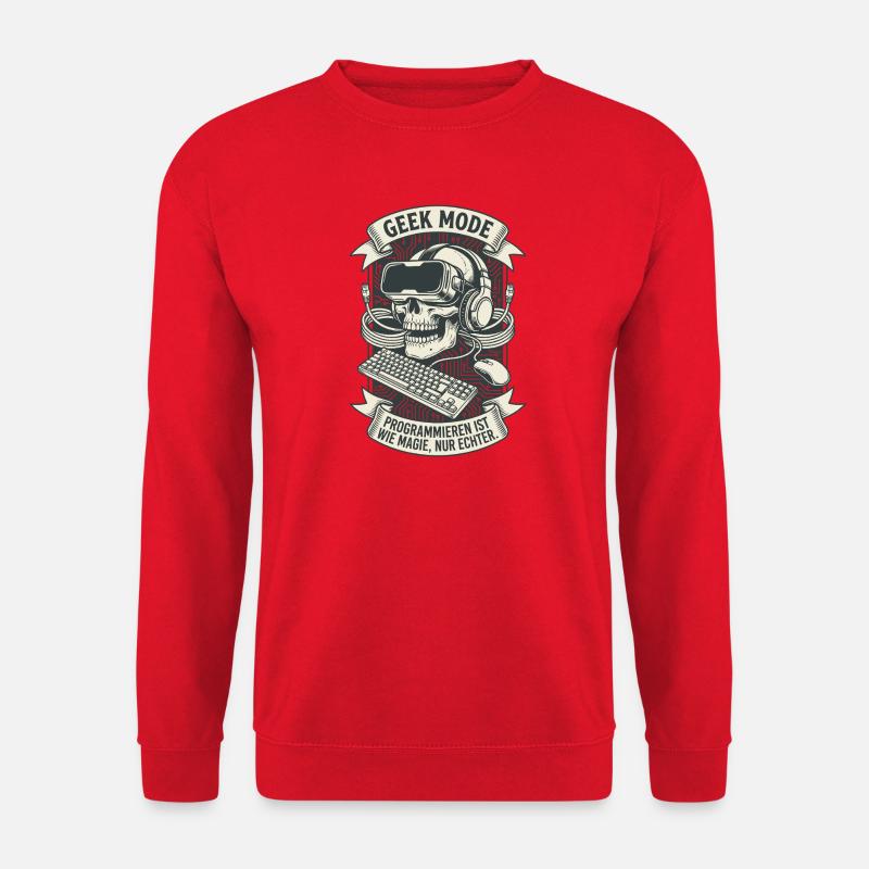 Geek Mode Kodiermagie Schädel - Unisex Pullover - Rot