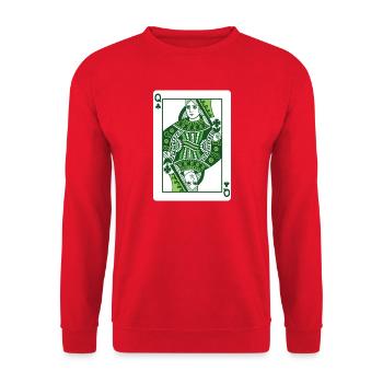 Queen Of Shamrock St Patrick’s Irish - Unisex Sweatshirt - red - Front - Alina (178cm) & Michal (187cm)