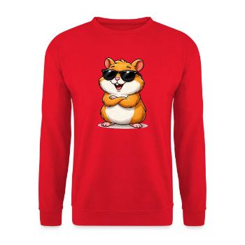 Hamster confiant avec des lunettes de soleil - Sweat-shirt Unisexe - rouge - Devant - Alina (178cm) & Michal (187cm)