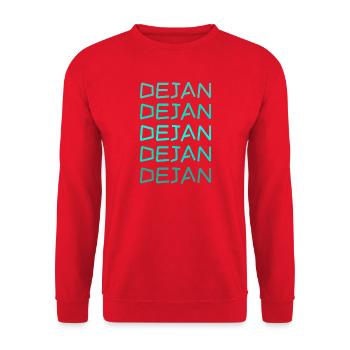 Junge Dejan - Unisex Pullover - Rot - Vorne - Alina (178cm) & Michal (187cm)