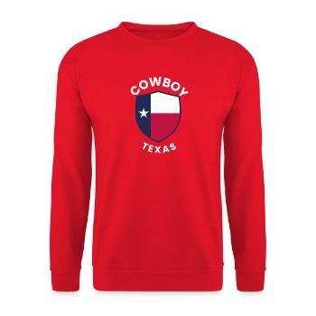 Cowboy Texas Shield Design graphique - Sweat-shirt Unisexe - rouge - Devant - Alina (178cm) & Michal (187cm)