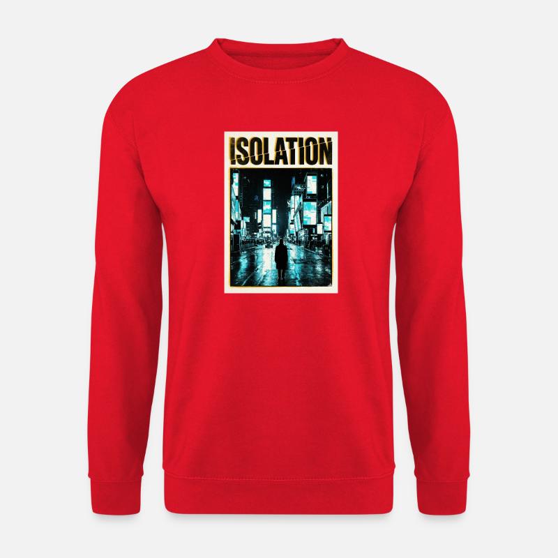 Isolationsnacht in der Neonstadt - Unisex Pullover - Rot