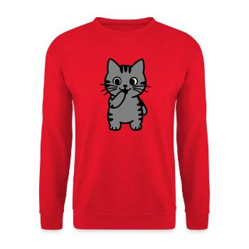 Tigre Chat Tigre-Tigre-Trois Couleurs - Sweat-shirt Unisexe - rouge - Devant - Alina (178cm) & Michal (187cm)