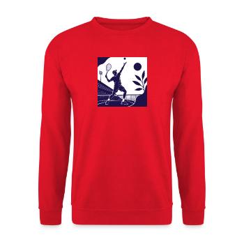 TENNIS WORLD - bg tennis AI généré - Sweat-shirt Unisexe - rouge - Devant - Alina (178cm) & Michal (187cm)