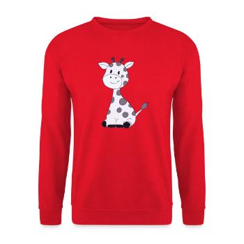kleine giraffe - Unisex Pullover - Rot - Vorne - Alina (178cm) & Michal (187cm)