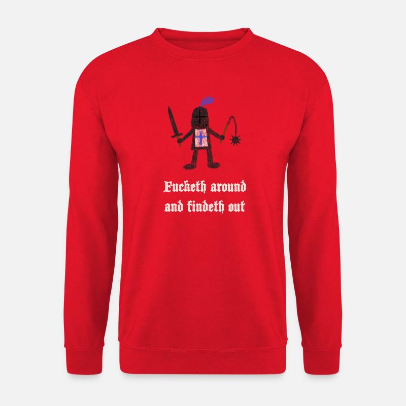 Kreuzritter: Ritter mit Schild und Keule - Unisex Pullover - Rot