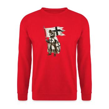 Dachs-Deutscher Ritter 1410 - Unisex Pullover - Rot - Vorne - Alina (178cm) & Michal (187cm)