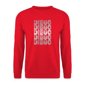 Vorname Diego - Unisex Pullover - Rot - Vorne - Alina (178cm) & Michal (187cm)