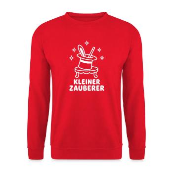 Kleiner Zauberer – Magie Zaubertrick Kinder Vektor - Unisex Pullover - Rot - Vorne - Alina (178cm) & Michal (187cm)