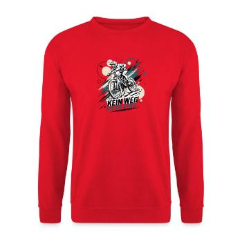 Kein Weg Ist Zu Steil - Unisex Pullover - Rot - Vorne - Alina (178cm) & Michal (187cm)