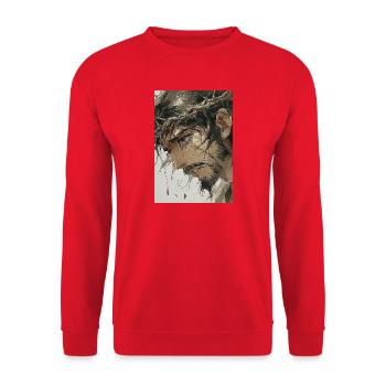 Portrait Crown Thorns - Unisex Sweatshirt - red - Front - Alina (178cm) & Michal (187cm)