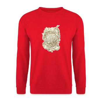 Doodle Skorpion - Unisex Pullover - Rot - Vorne - Alina (178cm) & Michal (187cm)