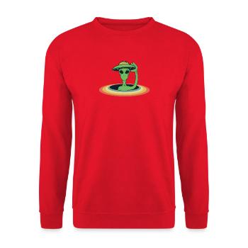 alien hat - Unisex Sweatshirt - red - Front - Alina (178cm) & Michal (187cm)
