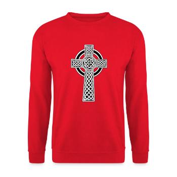 The cross - Unisex Sweatshirt - red - Front - Alina (178cm) & Michal (187cm)