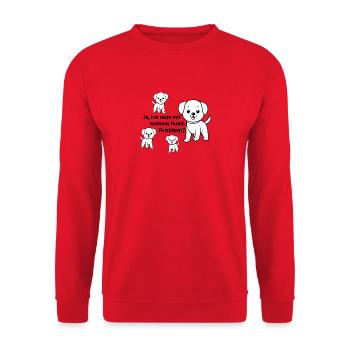 Yes, I'm talking to my dog - Unisex Sweatshirt - red - Front - Alina (178cm) & Michal (187cm)