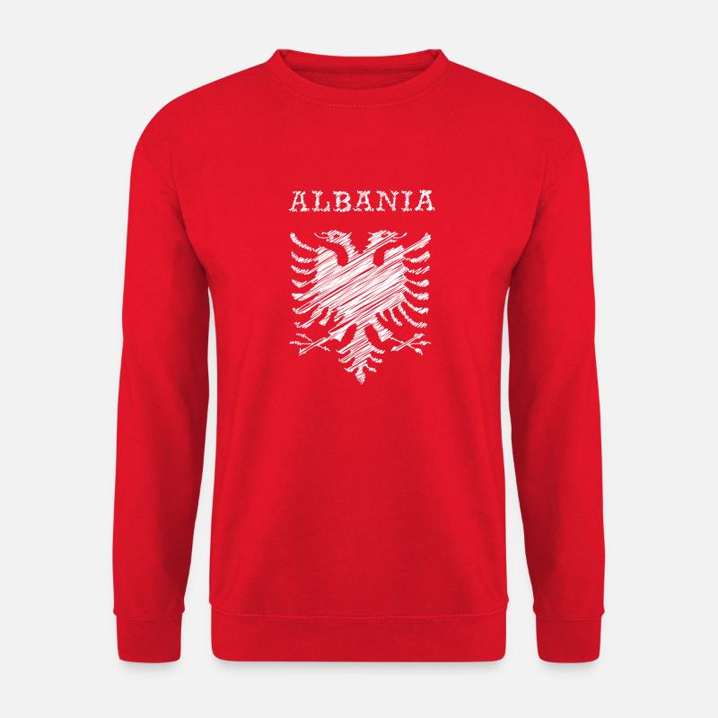 Albania, scribble white - Unisex Pullover - Rot