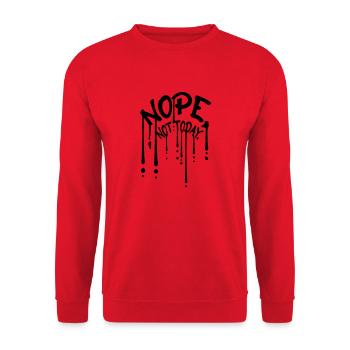 Graffiti Tropfen Nope - Unisex Pullover - Rot - Vorne - Alina (178cm) & Michal (187cm)