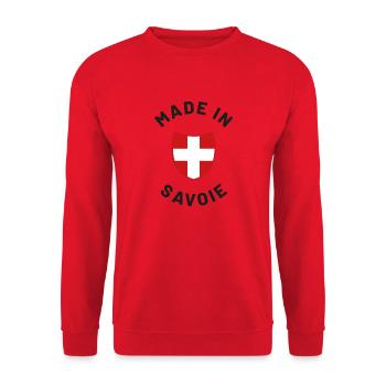 Made in Savoie - Sweat-shirt Unisexe - rouge - Devant - Alina (178cm) & Michal (187cm)