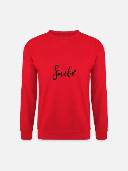 Smile Shirt minimalistisches Design - Unisex Pullover - Rot