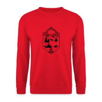 Camping Shirt - Unisex Pullover - Rot - Vorne - Alina (178cm) & Michal (187cm)