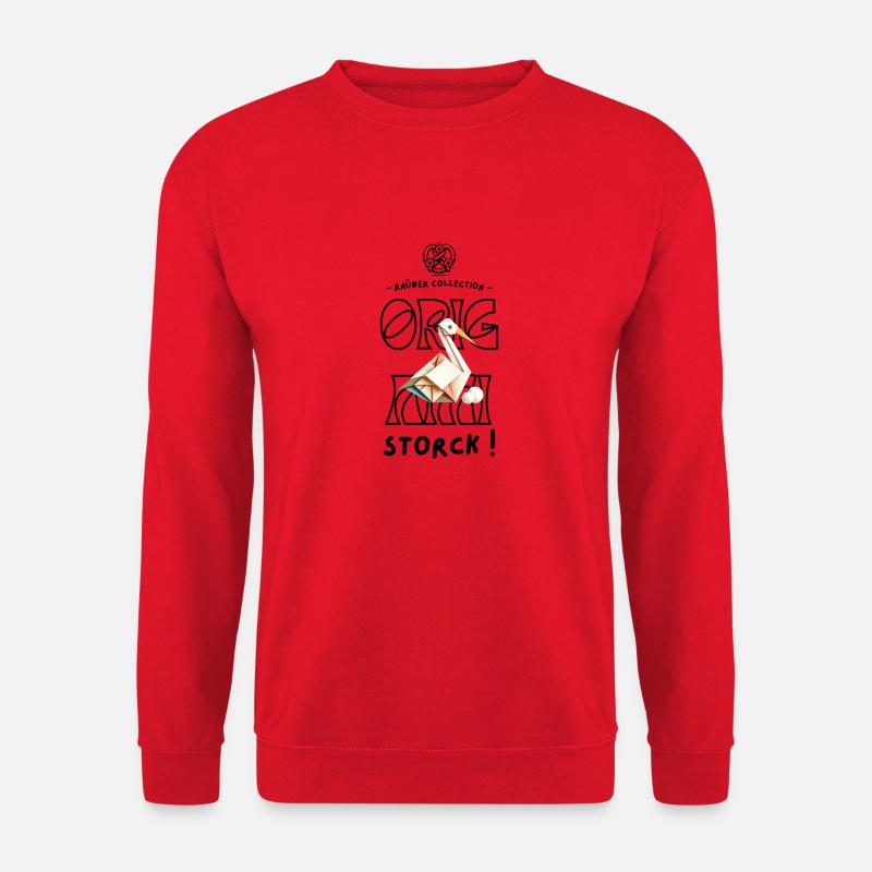 Origami Storck - Unisex Pullover - Rot