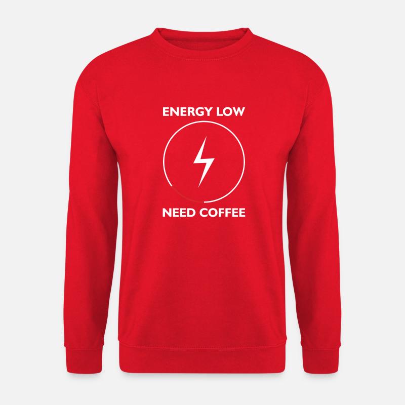 ENERGY LOW NEED COFFEE - Unisex Sweatshirt - red