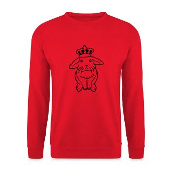 Couronne de lapin royal Roi Reine Prince Princesse - Sweat-shirt Unisexe - rouge - Devant - Alina (178cm) & Michal (187cm)
