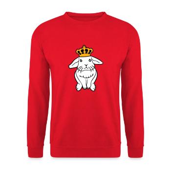 Royal Bunny Crown King Queen Prince Princess - Unisex Sweatshirt - red - Front - Alina (178cm) & Michal (187cm)