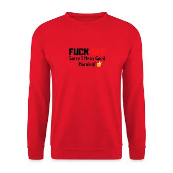 Fuck off - Unisex Pullover - Rot - Vorne - Alina (178cm) & Michal (187cm)