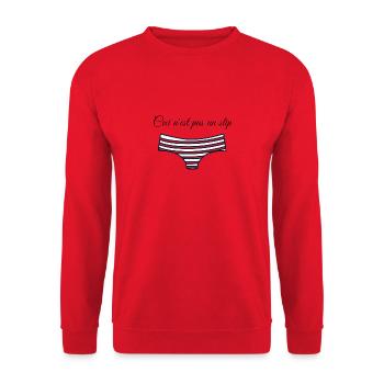 Ceci n'est pas un slip (rouge) - Sweat-shirt Unisexe - rouge - Devant - Alina (178cm) & Michal (187cm)