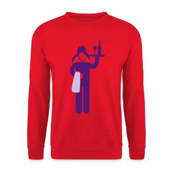 kellnerin - Unisex Pullover - Rot - Vorne - Alina (178cm) & Michal (187cm)