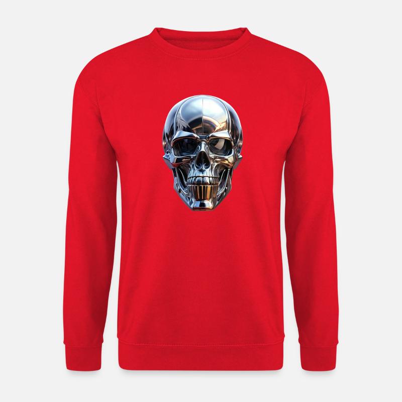 Chrom Schädel - Unisex Pullover - Rot