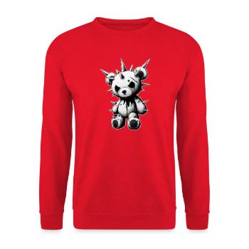 Spiked Teddy Gothic - Unisex Sweatshirt - red - Front - Alina (178cm) & Michal (187cm)