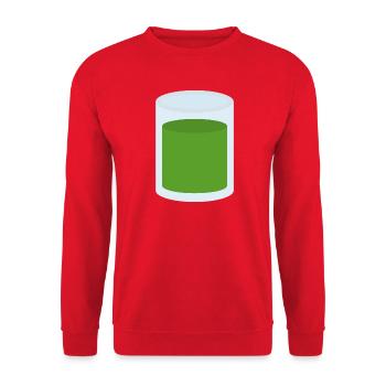 Grüner Saft im Glas - Unisex Pullover - Rot - Vorne - Alina (178cm) & Michal (187cm)