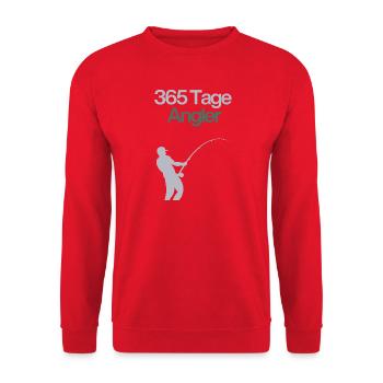 365 Days Angler – Angler Gift - Unisex Sweatshirt - red - Front - Alina (178cm) & Michal (187cm)