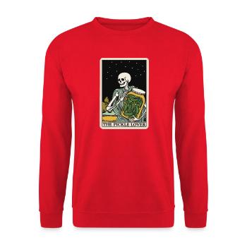 The Cucumber Lover Tarot Card Funny Cucumber - Unisex Sweatshirt - red - Front - Alina (178cm) & Michal (187cm)