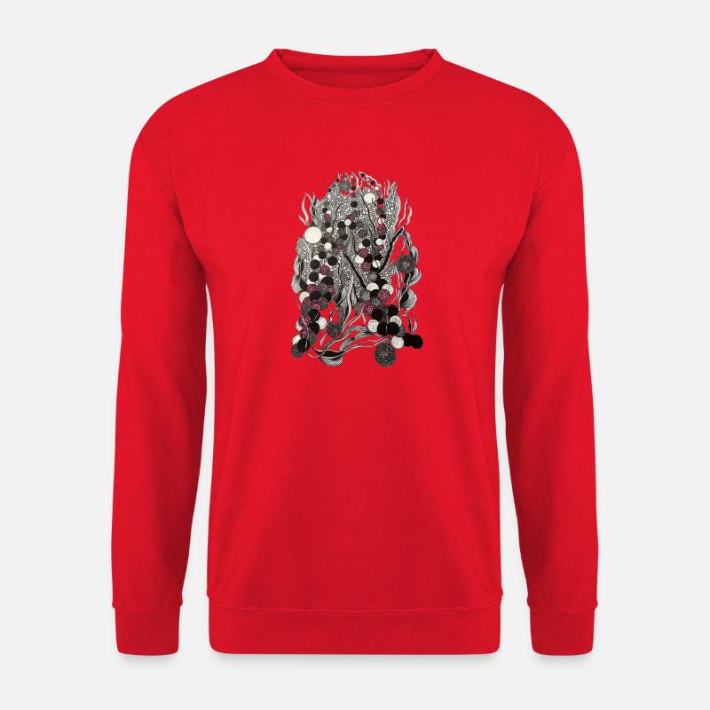 Tissus botaniques à points monochromes - Sweat-shirt Unisexe - rouge