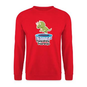 TRAMPOLINE DU TRICÉRATOPS - Sweat-shirt Unisexe - rouge - Devant - Alina (178cm) & Michal (187cm)