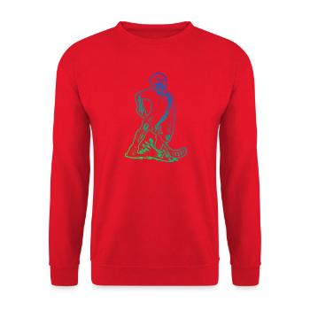 Vintage floorball design for floorball - Unisex Sweatshirt - red - Front - Alina (178cm) & Michal (187cm)