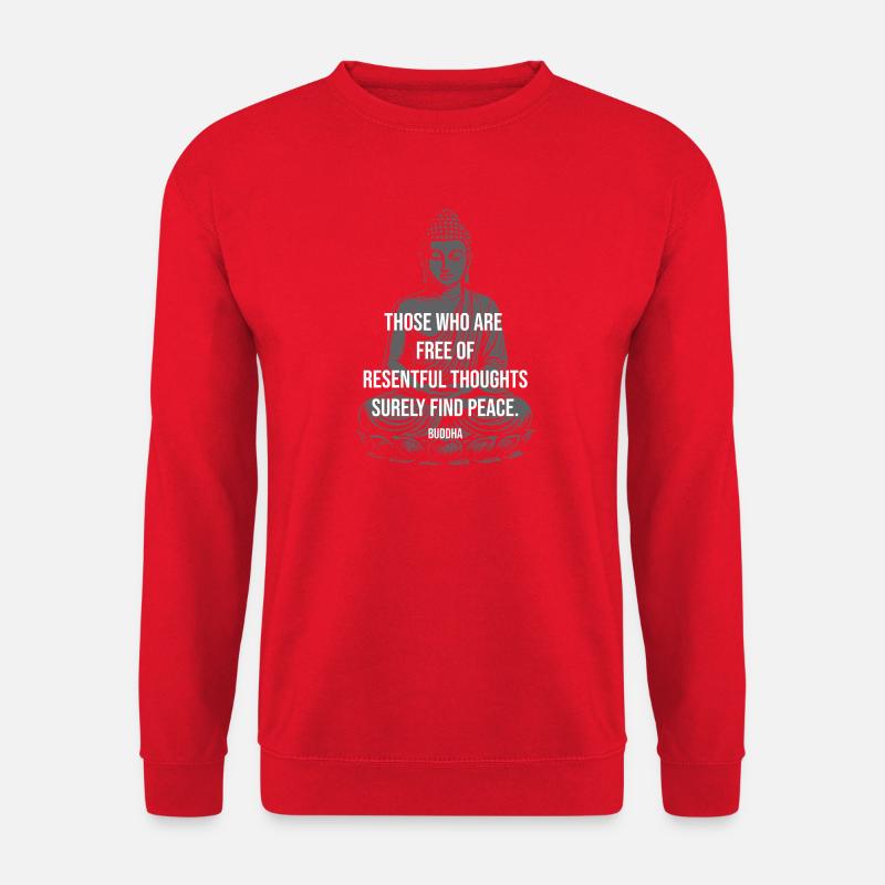 Friedlicher Geist-Buddha-Zitat - Unisex Pullover - Rot