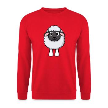 Shaggy Sheep Cuddle Design - Unisex Sweatshirt - red - Front - Alina (178cm) & Michal (187cm)