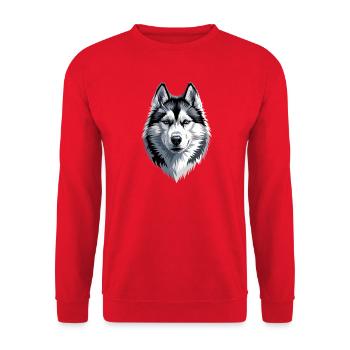 Husky Hunde Liebhaber Hund Liebe Siberian Huskys - Unisex Pullover - Rot - Vorne - Alina (178cm) & Michal (187cm)