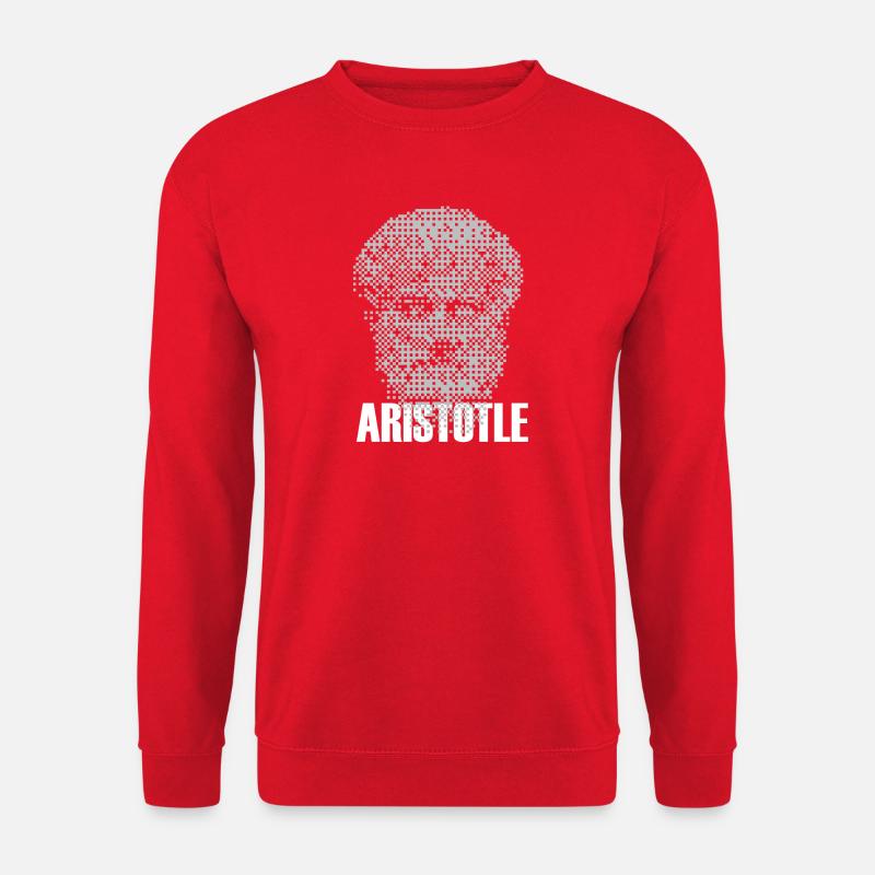 Pixel Aristotle Head Mosaic - Unisex Sweatshirt - red