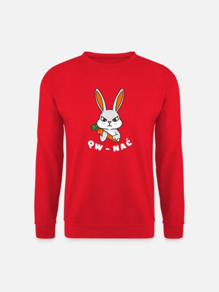 QW_NAC_SZARY_Z_BIALYM_NAPISEM - Unisex Pullover - Rot