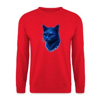Chat Cyber Bioluminescent Neon - Unisex Sweatshirt - red - Front - Alina (178cm) & Michal (187cm)
