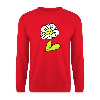 Cheerful Flower Flowers Children - Unisex Sweatshirt - red - Front - Alina (178cm) & Michal (187cm)