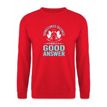 Zen Meditation Buddhismus Buddhist Buddha Chakra - Unisex Pullover - Rot - Vorne - Alina (178cm) & Michal (187cm)